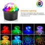 Boule Disco USB Lumière de Fête, Portable Jeux de Lumiere RGB Couleurs LED Lampe de Scène Disco Boule à Facette Fête Éclairage C