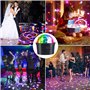 Boule Disco USB Lumière de Fête, Portable Jeux de Lumiere RGB Couleurs LED Lampe de Scène Disco Boule à Facette Fête Éclairage C