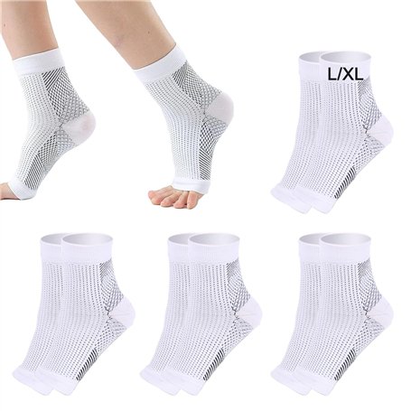 Lot de 4 paires de chaussettes de compression des pieds Nano Neuropathie Chaussettes de soutien Chaussettes de compression Chaus