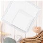 Femme Mouchoirs en 100% Coton 10x10''/25x25cm Dentelle Doux Blanc pour Mariage Lot de 6 Pièces
