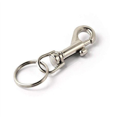 Fermoir à boulon - Porte-clés à clip de ceinture - En acier inoxydable - Mousqueton pivotant - Laisse pour animal domestique - M