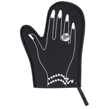 AYOMI Gant de cuisine fantaisie fantaisie en néoprène avec strass - Motif main de femme - Pour la cuisine