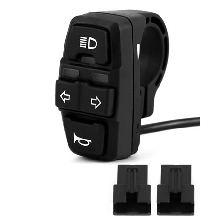 QWORK® 22mm Interrupteur de Guidon Moto - 3 en 1 - Commutateur de Phare/Clignotant/Klaxon pour Moto
