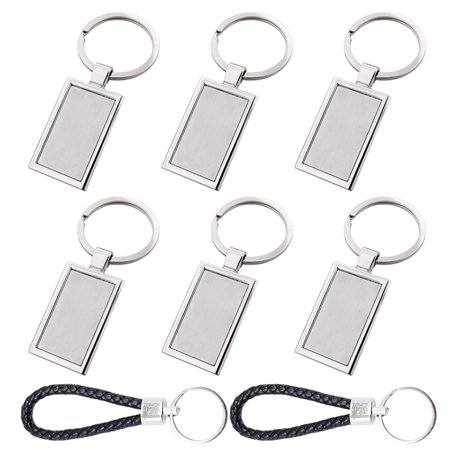 Lot de 6 porte-clés carrés