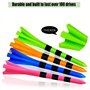 SWINGTEK Lot de 120 tees de golf en plastique, contient 100 tees longs incassables de 8,9 cm et 20 tees courts, couleurs mélangé