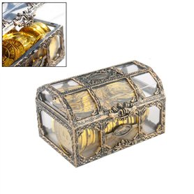 Laduup Coffre au trésor rectangulaire Vintage Transparent Design Vieilli Boîte à Bijoux Boîte à Bijoux Boîte à Bijoux Boîte à Bi