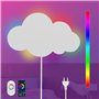 LED Applique Murale Chambre Enfant RGB Dimmable Lampe Murale avec Télécommande et APP Veilleuse Moderne RGB à Intensité Variable