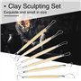 6Pcs Outil Sculpture Argile, Outil de Poterie Sculpture Argile Burin Ensemble De Sculpture Poterie Manche En Bois Kit De Sculptu