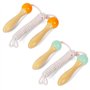 Lot de 2 cordes à sauter pour enfants - Vert - Orange - 250 cm - Poignée en bois - Corde à sauter en coton - Corde à sauter - Po