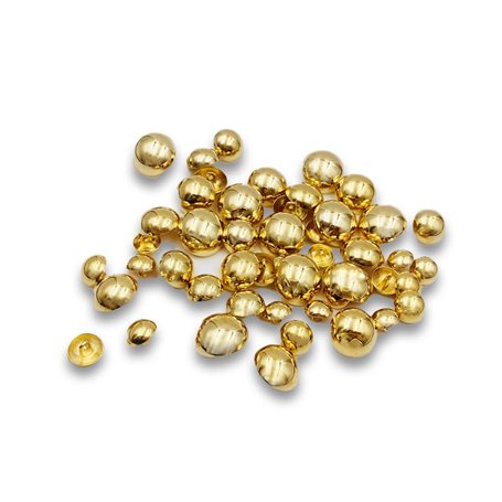 Zzcy Lot de 50 Boutons en Métal Doré Brillant Bombé Petits Boutons à Coudre en Alliage avec œillet