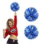 Lot de 2 Pompons de Cheerleader en Métal Bleu Brillant et Argenté pour Événements Sportifs et Compétitions