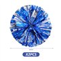 Lot de 2 Pompons de Cheerleader en Métal Bleu Brillant et Argenté pour Événements Sportifs et Compétitions