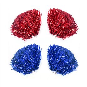 NYGGTYK Lot de 2 paires de bouquets de pom-pom girls colorés