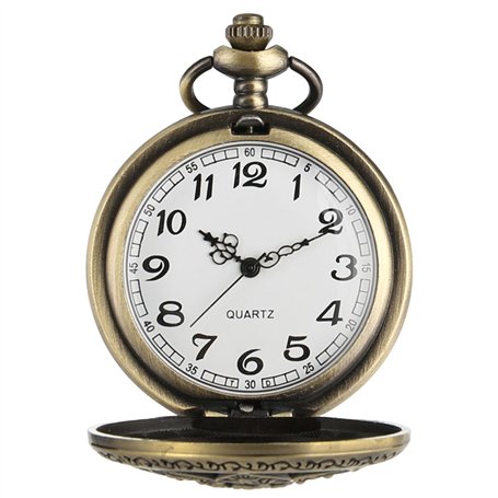 HDGSAFD Montre de poche vintage à quartz avec chaîne