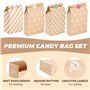 Ledebouk 20 Pièces Sac en Papier Kraft, Sachet Bonbons Anniversaire Colorés Sac Papier Cadeau avec 36 Autocollants Petit Cadeau 