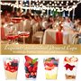 40 PCS Tasses à Dessert, avec couvercles et cuillères, bols à dessert transparents 5 OZ / 160ML, coupes à dessert carrées réutil