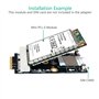 Adaptateur A/E Mini PCI-E vers M.2 (NGFF) avec Emplacement pour Carte SIM pour Module WiFi/WWAN/LTE