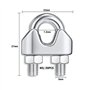 20 Pièces Serre Cable Acier M5 Serre Cable Inox 304 U Boulon Clip de Câble Métalliques pour Câble Métallique en Acier de 5 mm Co