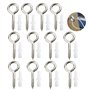 YPLonon 12 Pièces Vis à Œil M5 x 65mm en Acier Inoxydable Argenté Crochet à Visser Bois avec Filetage Pointe Auto-tataudeuse pou