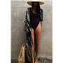 YOUKD Bohemian Kimono à Manches Longues Cardigan Beach Maillot de Bain Cover Up Maxi Dress pour Les Femmes