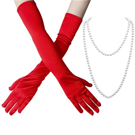 KSBBHDS 1 Paire De S Rouges Et 1 Collier en Perles