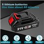 6 pouces Mini tronçonneuse électrique avec 2 batteries 6000mAh et chargeur,Batterie de tronçonneuse manuelle avec serrure de séc