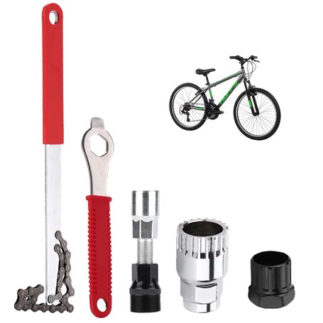 Kit de 5 outils de démontage de chaîne de vélo – Extracteur de manivelle de vélo avec clé de pédalier de vélo