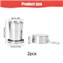 YHNMMNO 2 Pièces Tasse Pliable En Acier Inoxydable 150 ml - Gobelet Rétractable Portable Pour Camping, Voyage, Randonnée - Tasse