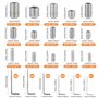 Tunejoy 300 Pièces Vis Sans Tête Hexagonale Vis à Tête Conique M2.5 M3 M4 M5 M6 M8 Assortiment à Six Pans Creux en Acier Inox av