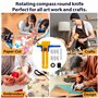 Compass Circle, Cercle Cutter Rotatif, Coupeur de Papier Circulaire, Réglable Precision Circle Cutter pour Les Cercles de 1-15cm