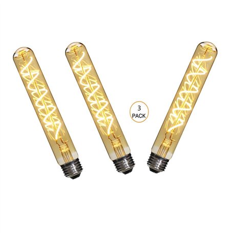 Ruihua T30 Edison Ampoule Led 4W 185mm Pas Dimmable Tubulaire Verre Ambre Éclairage Blanc Chaud 2200K Vintage Rétro Lampe à Fila