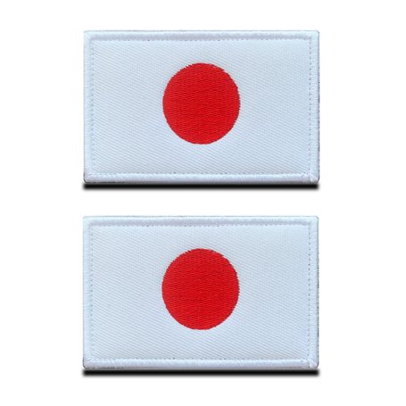 2 Pièces Drapeau du Japon Japonais Patch Tactique Militaire Emblème National Applique Fermeture Crochet et Boucle pour Chapeau S