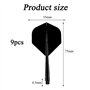 DMNQ 9 Pièces Intégré Fléchette Arbre & Vols 3 Pièces Pointe Plastique pour Flechette Tige Flechette Ailettes de Fléchettes avec