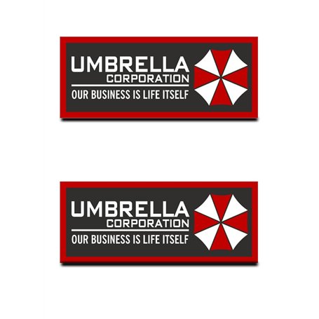 Lot de 2 écussons tactiques compatibles avec Umbrella Corporation Resident Evil - Écusson avec Hook and Loop- Patch militaire po