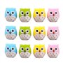 Mignon Hibou Taille-Crayon 12 Pièces Deux Trous Taille-Crayon Plastique pour Enfant Fournitures Scolaires Vert Rose Bleu Jaune