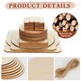 QUOTRE Lot de 55 plaques en bois non finies pour travaux manuels, disques en bois non verni de différentes formes, décoration po