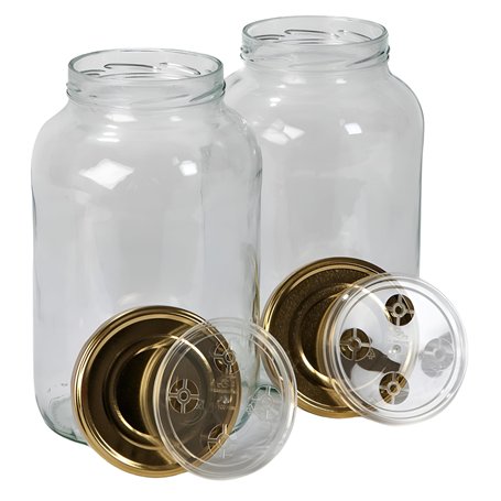 myFERMENTS Bocaux en Verre Avec Couvercle - Grand Mason Jar de 4.25 l- Bouteille à Large Goulot pour Infuser de Gros Morceaux de