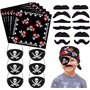 24 Pcs Accessoires Pirate Set Patch De Oeil De Enfants Bandana Pirate Foulard Auto-Adhésif Barbe Fausse Moustache pour Le Carnav