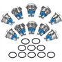 QitinDasen 10Pcs Premium 19mm Interrupteur à Bouton-Poussoir Momentané à 2 Broches, Tête Haute Ronde en Métal, 3A 250V