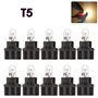 Weihong 10 pièces lampe de support de lampe en verre W2W T5 12V 2W lampe de signalisation incandescente lampe de voiture halogèn