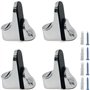 Supports de Fixation RéGlables Pince De Support De Verre Clamp - 4 Pcs Alliage de Zinc Miroir Salle Bain Fixations Clip pour éta