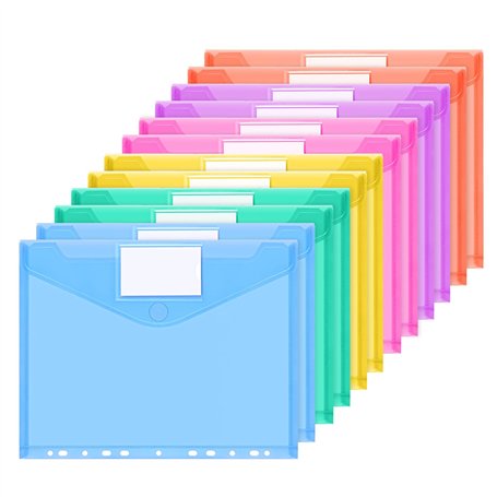 HOMIKLSA Lot de 12 Pochettes A4