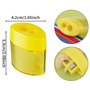 Srup 12 pièces Taille-Crayon Double Trou avec Couvercle, Taille-Crayon Double Trou, Ensemble de Taille-Crayon Manuel en Plastiqu