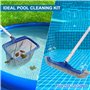 POOLAZA Kit de nettoyage de piscine avec filet de skimmer à mailles fines et brosse de piscine de 45 cm, skimmer en filet stable