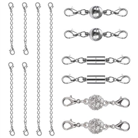 Fermoirs Magnétiques et Chaîne d'Extension Fermoirs de Homard Rallonge de Chaîne pour DIY Collier Bracelet Fabrication de Bijoux
