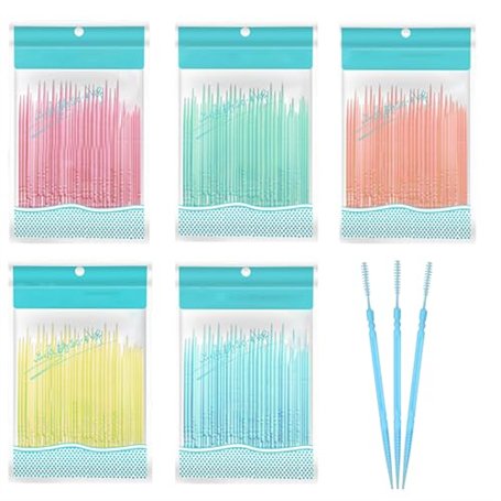 ERNZI 500 Cure-Dents en Plastique - Idéal pour l'Entretien Buccal à la Maison ou dans les Hôtels - Nettoyage Facile des Espaces