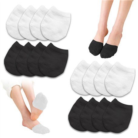 DERJDISF 8 Paires de Demi-Chaussettes Invisibles en Coton - Chaussettes Avant-Pied Respirantes avec Silicone Antidérapant pour F