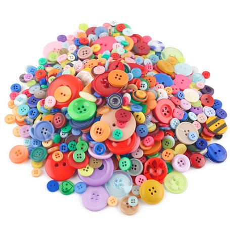 VGOODALL 1000 Pièces Boutons en Plastique Différentes Tailles et Couleurs pour DIY Bricolage Peinture Cadeau Décoration