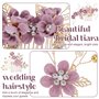4 Pièces Peigne à Cheveux de Mariage Violet, Peigne de Mariée en épingle à Cheveux, Peigne à Cheveux de Mariage en Perles, pour