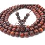 8MM 108 perles de prière Mala Bracelet de méditation Bouddha tibétain en bois de rose naturel